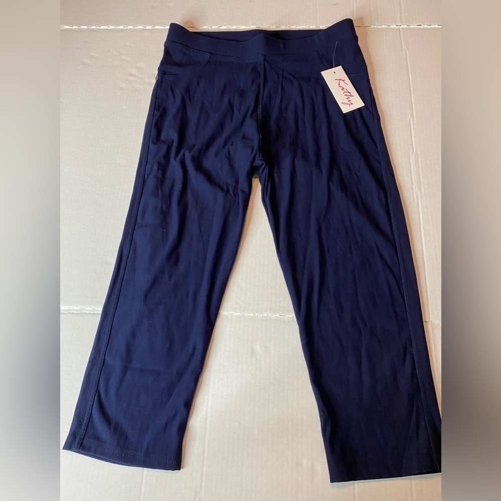 Kathy Womens Size 1X/2X Blue Capri Leggings